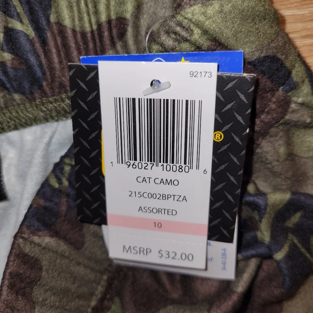 Caterpillar Kids Boys Green Camo Flame Resistant Pajama Pants 10 New